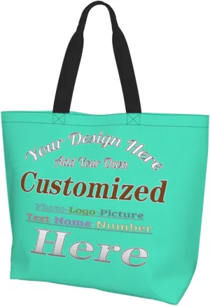 Personalized Tote Bag For Women Custom Tote Handbag Shoulder Bag For Shopping Travel Business Work Beach Customized Gift