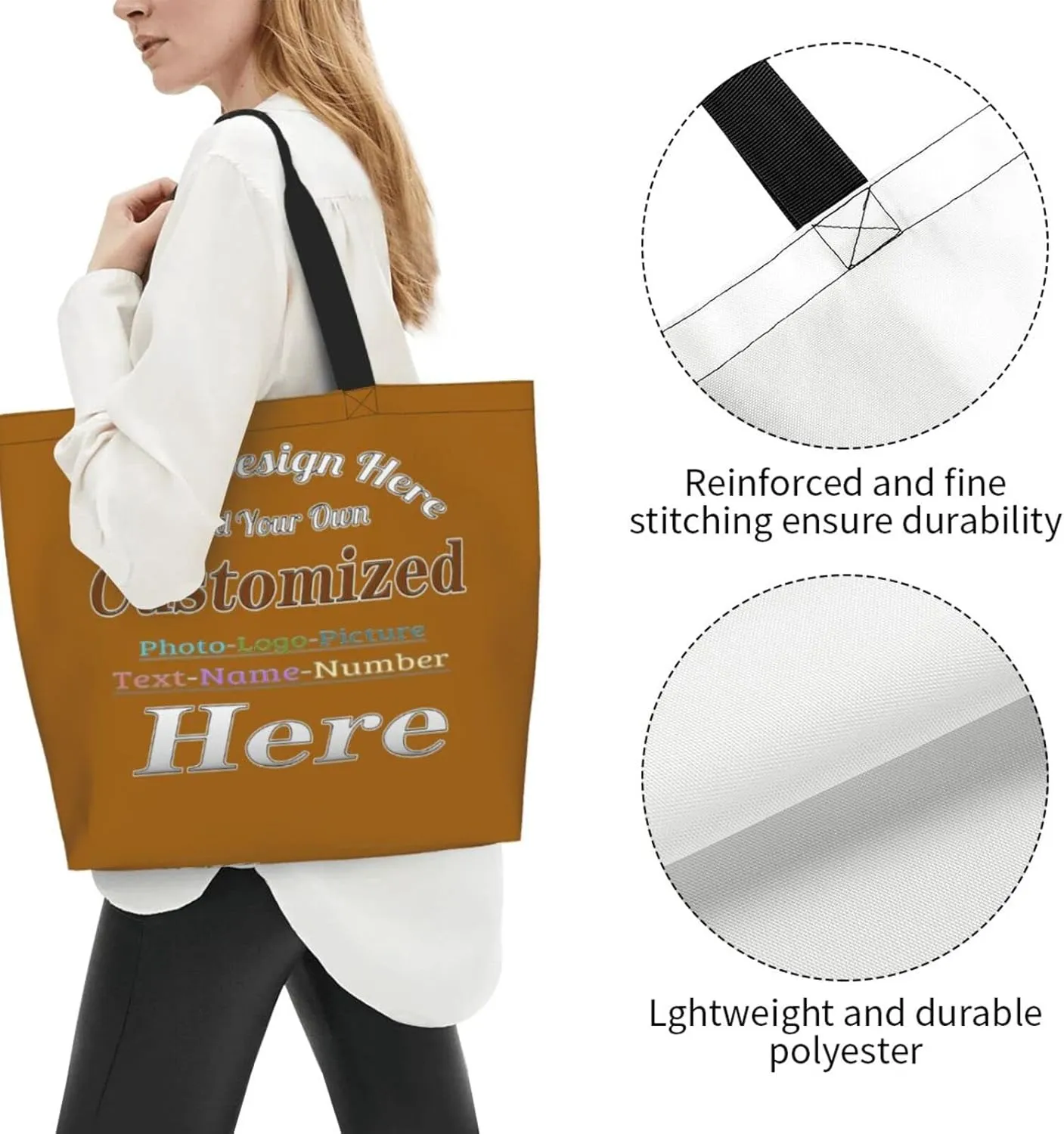 Personalized Tote Bag For Women Custom Tote Handbag Shoulder Bag For Shopping Travel Business Work Beach Customized Gift