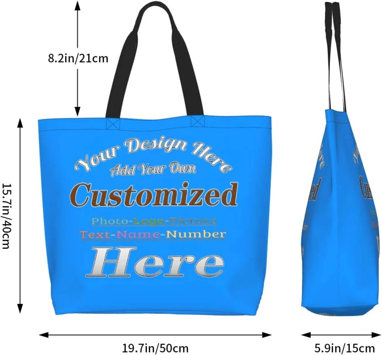 Personalized Tote Bag For Women Custom Tote Handbag Shoulder Bag For Shopping Travel Business Work Beach Customized Gift