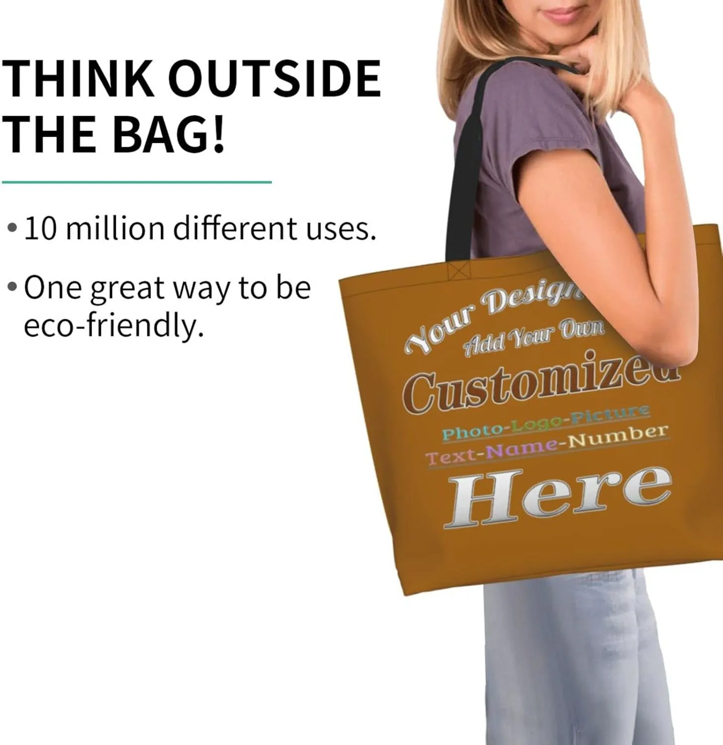 Personalized Tote Bag For Women Custom Tote Handbag Shoulder Bag For Shopping Travel Business Work Beach Customized Gift