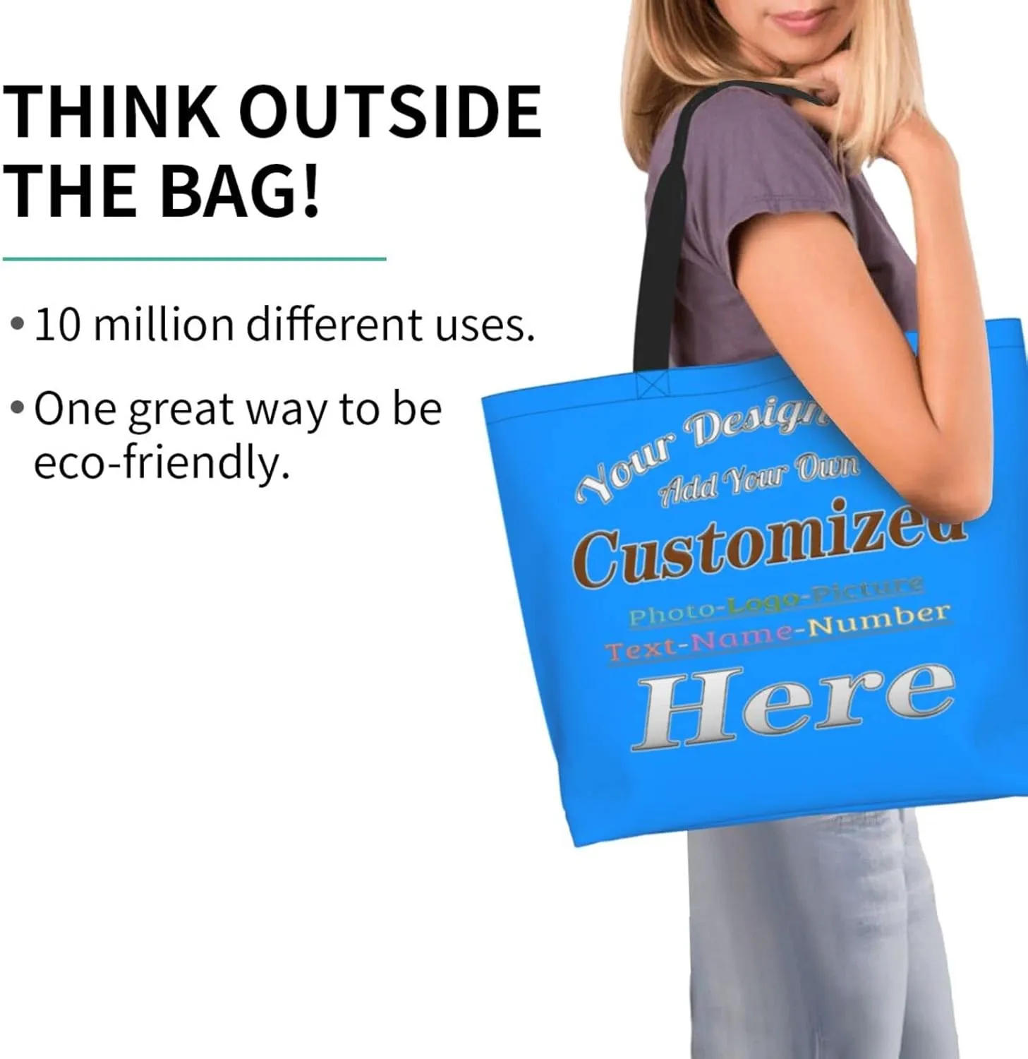 Personalized Tote Bag For Women Custom Tote Handbag Shoulder Bag For Shopping Travel Business Work Beach Customized Gift