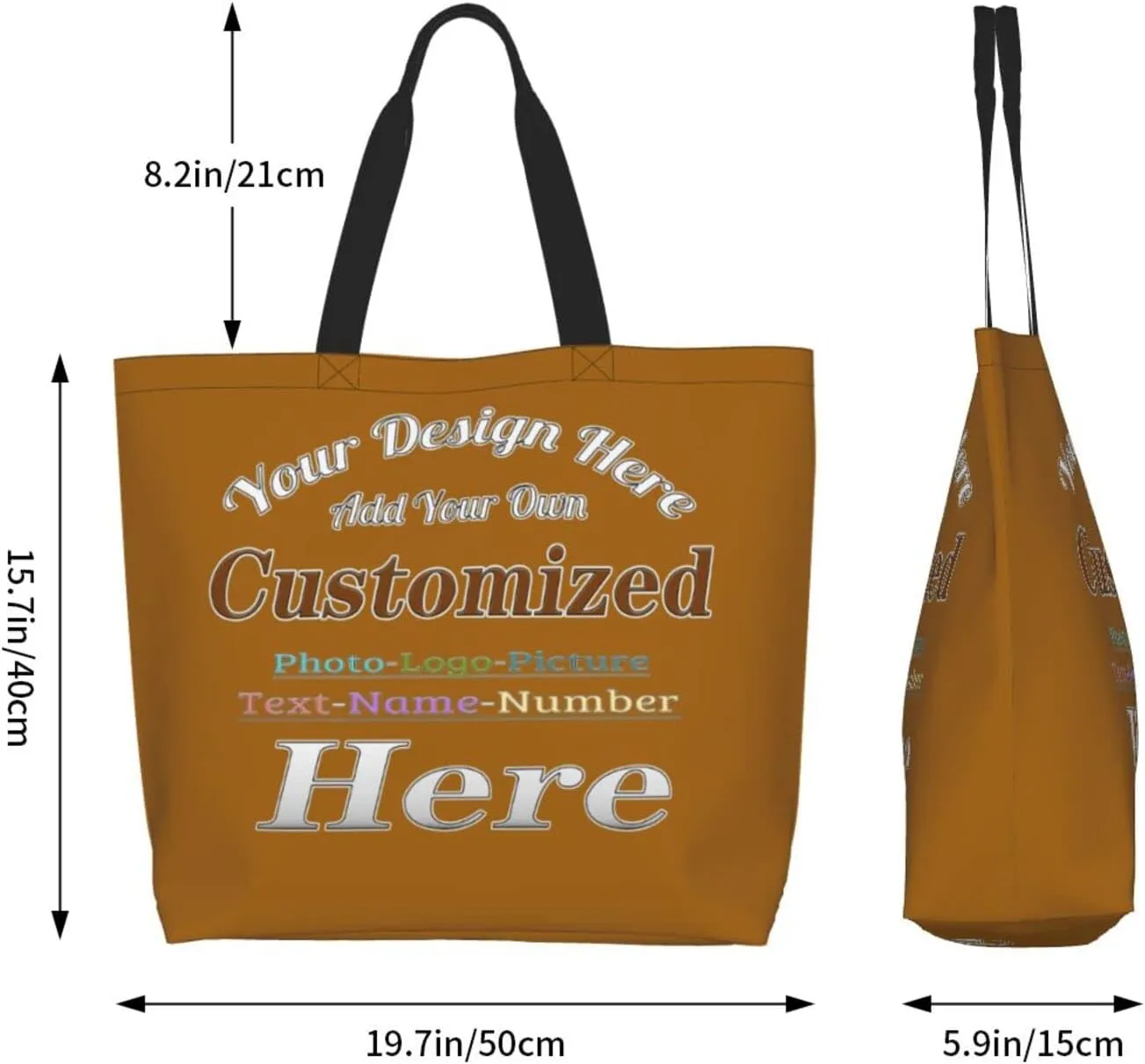 Personalized Tote Bag For Women Custom Tote Handbag Shoulder Bag For Shopping Travel Business Work Beach Customized Gift