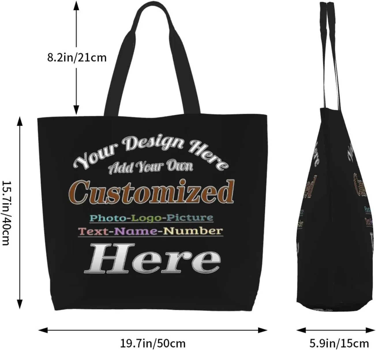 Personalized Tote Bag For Women Custom Tote Handbag Shoulder Bag For Shopping Travel Business Work Beach Customized Gift
