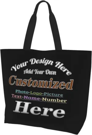 Personalized Tote Bag For Women Custom Tote Handbag Shoulder Bag For Shopping Travel Business Work Beach Customized Gift