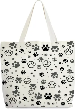 Pet Tote for Women, I Can And I Will Tote, Dog Lover Gifts, Paw Print Library Book Bag, Doggie Shoulder Bag Gifts for Dog Lovers Pet Mom Women Friends Sisters Colleagues Veterinary -41