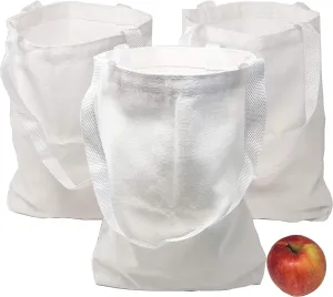 Podzly DIY Blank Canvas Tote Bags - Set of 12 Small 12" x 10" White Plain Totes for Crafting and Personalizing
