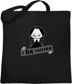 Pop Threads I AM Smiling Funny Goth Halloween Canvas Tote Bag