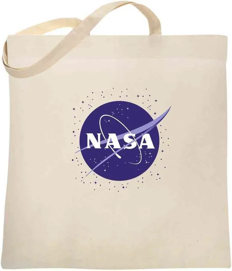 Pop Threads NASA Approved Meatball Logo With Stars Canvas Tote Bag