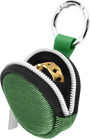 Portable Ring Organizer Case with Keychain, Traveling Ring Holder Storage Bag, Anti-Lost Keychain Container for Rings, Jewelry (1, Green)
