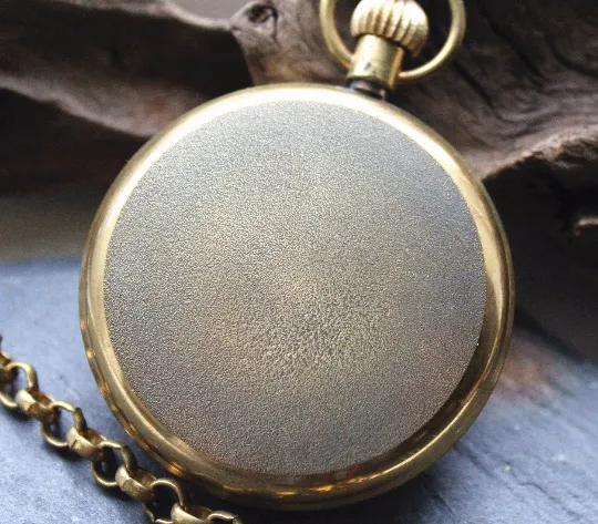 Premium Vintage-y pocket watch Gold Copper Antiqued Personalized Engravable Mens Watch VM010