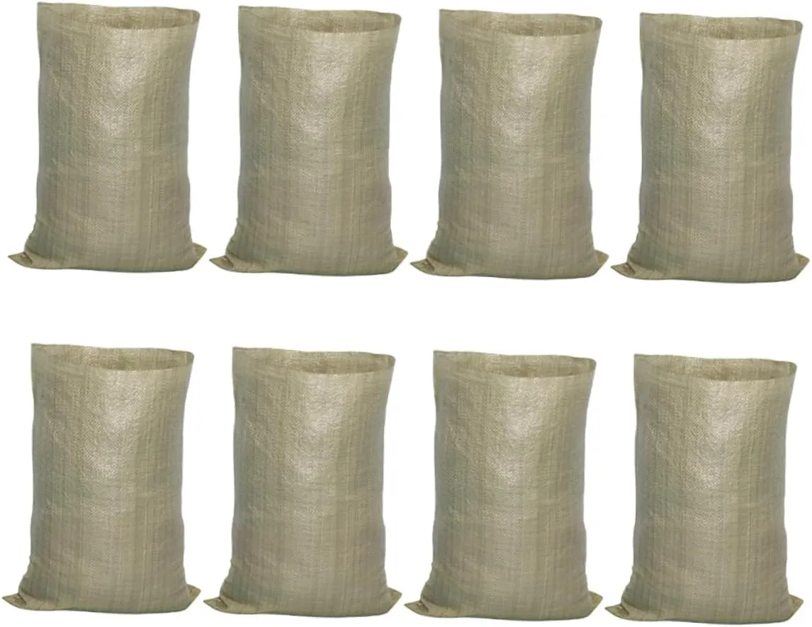 PRETYZOOM 8Pcs Large Woven Snakeskin Bags for Delivering Olive Green Lightweight Storage Pouches for Fruits Vegetables and Moving for Home Farm and Transport