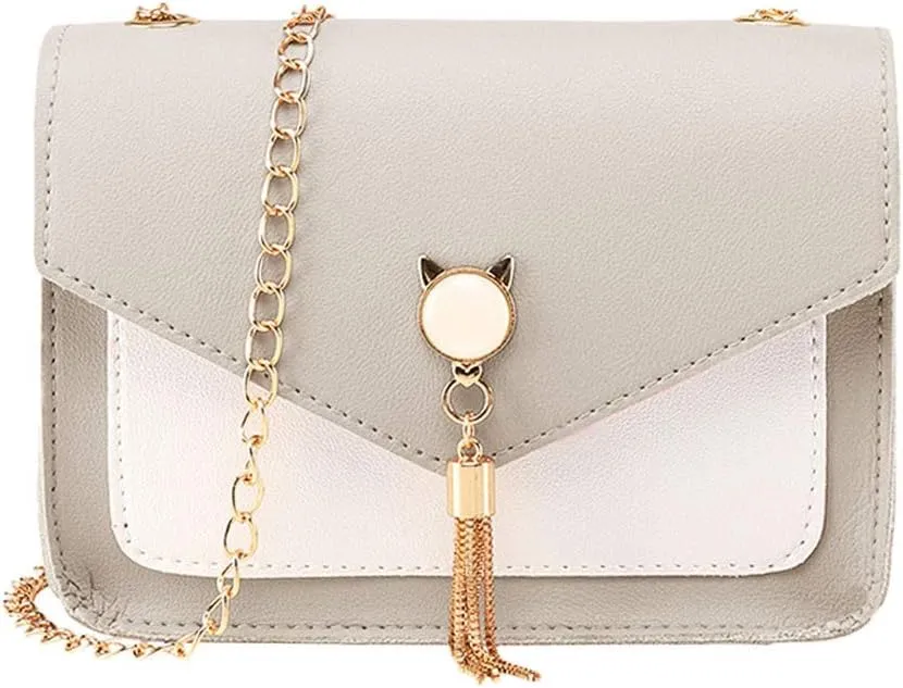 Purses for Women Crossbody Anti Theft Satchel Purses with Multi Zipper Pocket Clear Bag for Stadium Events(Grey)