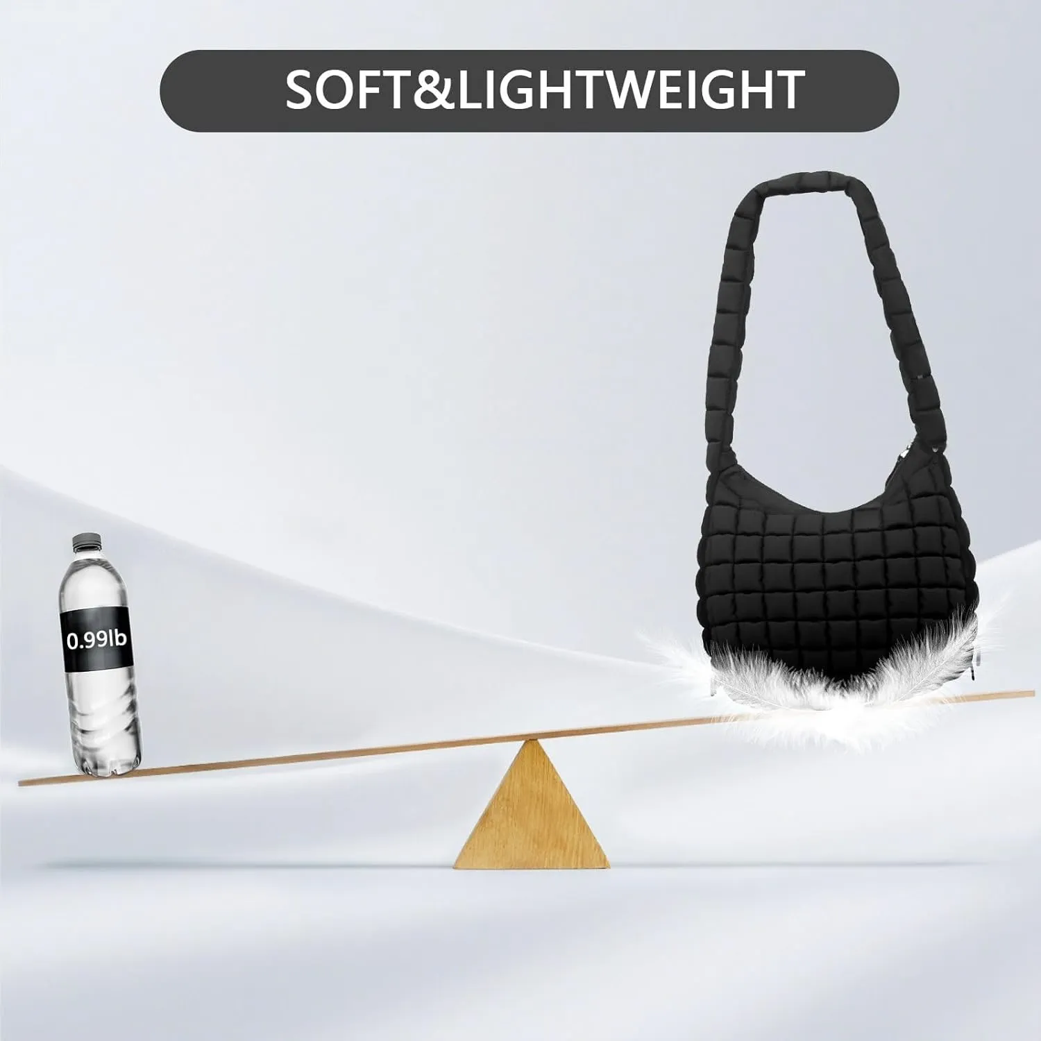 Quilted Puffer Tote Bag for Women, Lightweight Nylon Crossbody Bag Soft Carryall Hobo Puffy Large Shoulder Handbag for Girl