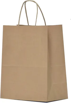 Qutuus Kraft Paper Gift Bags with Handles 8x4.5x10 25Pcs Brown Gift Bags Bulk Medium Size Small Business Bags, Party Bags, Retail Kraft Shopping Bags