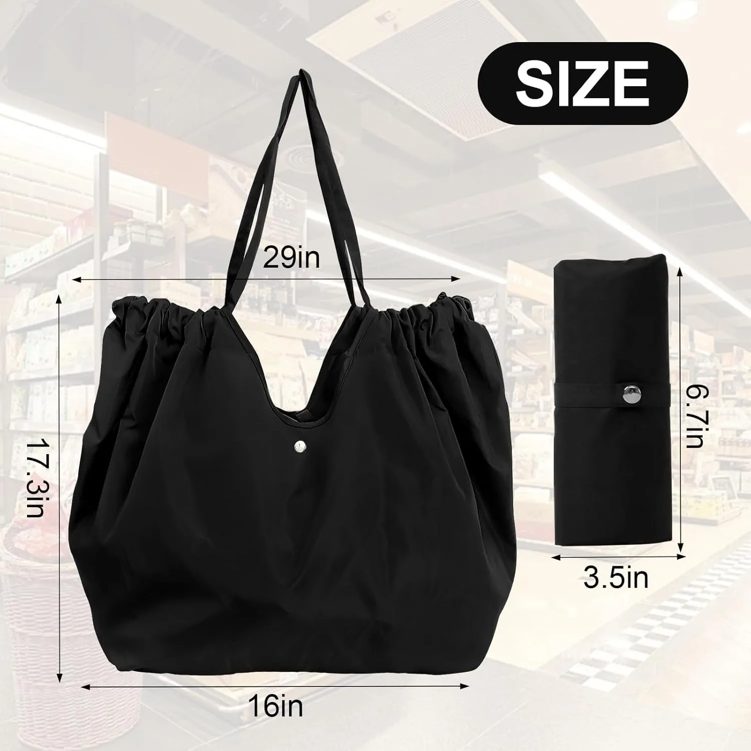 Reusable Grocery Bags,Reusable Shopping Bags,Folding Bags Totes,Stretchable and shrinkable shopping bag for Groceries