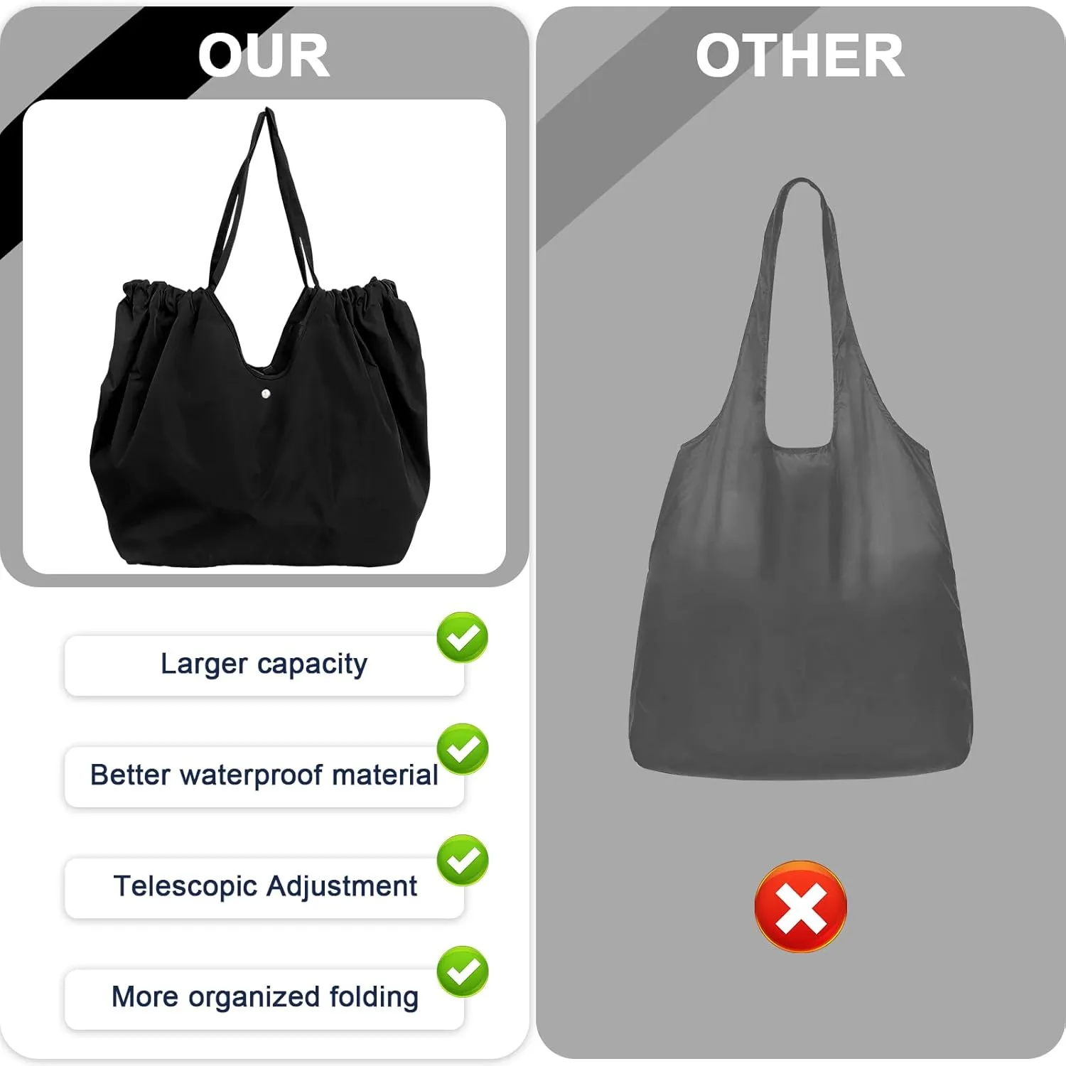Reusable Grocery Bags,Reusable Shopping Bags,Folding Bags Totes,Stretchable and shrinkable shopping bag for Groceries