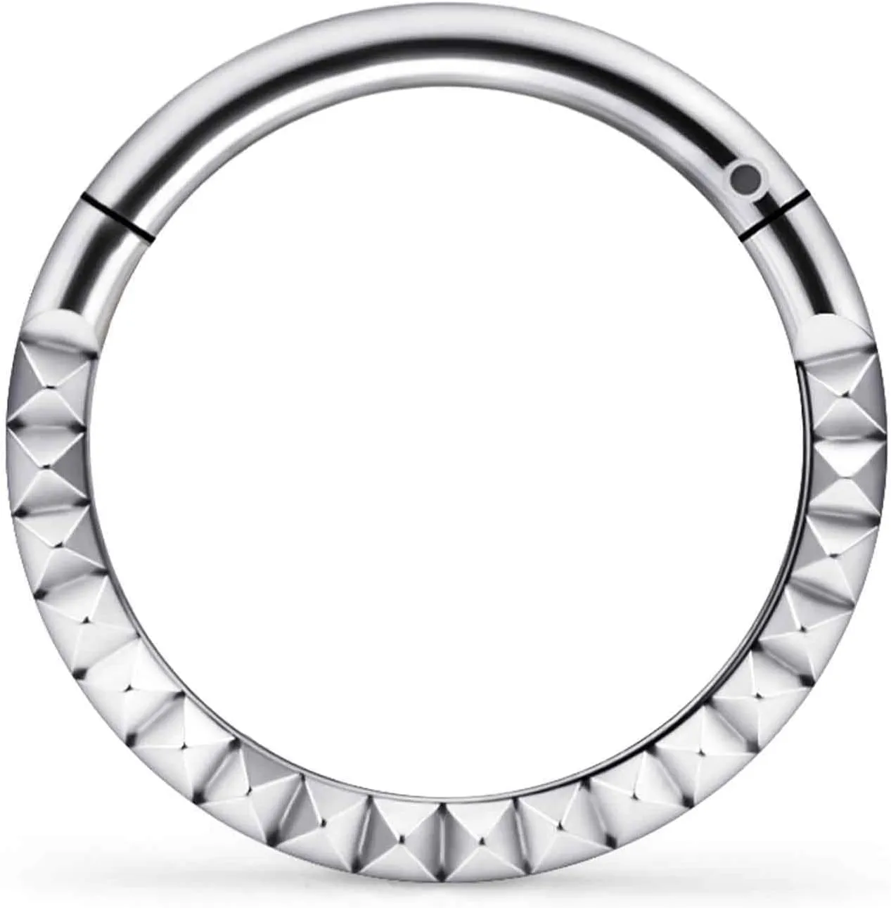 Ruifan 20G 18G 16G Titanium Nose Rings Hoops for Women Star Circle Serrated Clicker Hinged Septum Nose Ring Lip Helix Cartilage Hoop Earring Daith Rook Conch Body Piercing Jewelry for Women 8mm 10mm
