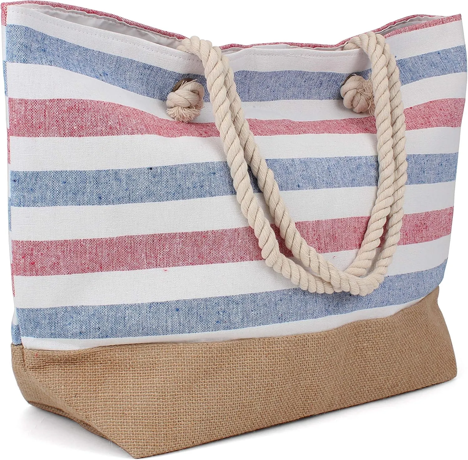 Rutledge & King Tote Bag - Beach Bag - Beach Tote - Large Tote Bag with Rope Handles