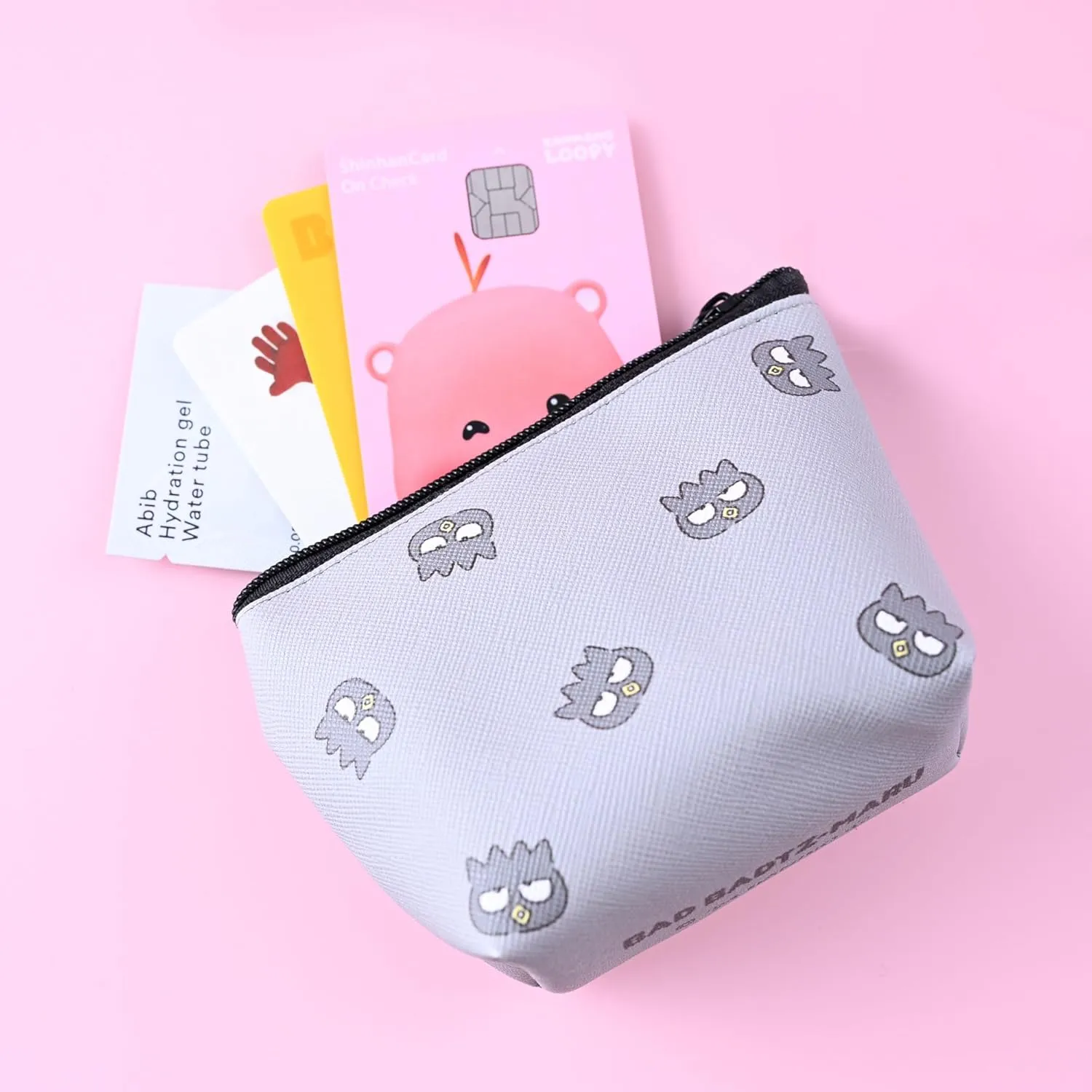 San-rio Characters Mini Makeup Bag 2 Pack - Small Pouches for Purse, Mini Cosmetic Bag, Zippered Design, Mini Pouch for Purse, Ideal for Coins, Jewelry, Accessories (Bad-Batz-Maroo)