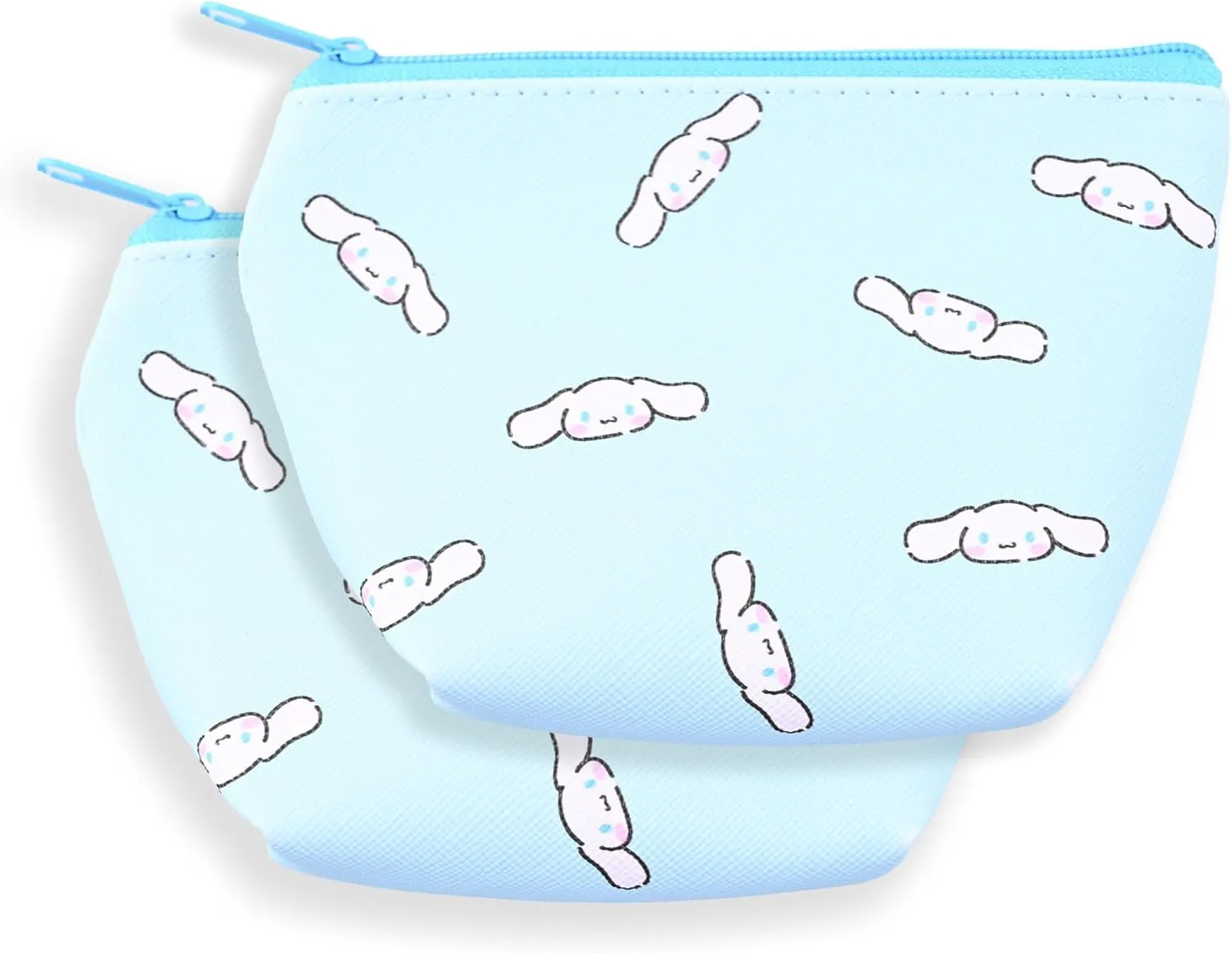San-rio Characters Mini Makeup Bag 2 Pack - Small Pouches for Purse, Mini Cosmetic Bag, Zippered Design, Mini Pouch for Purse, Ideal for Coins, Jewelry, Accessories (Cinnamon-roll)