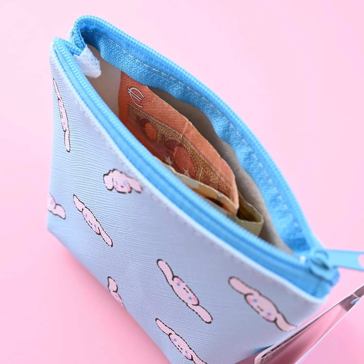 San-rio Characters Mini Makeup Bag 2 Pack - Small Pouches for Purse, Mini Cosmetic Bag, Zippered Design, Mini Pouch for Purse, Ideal for Coins, Jewelry, Accessories (Cinnamon-roll)