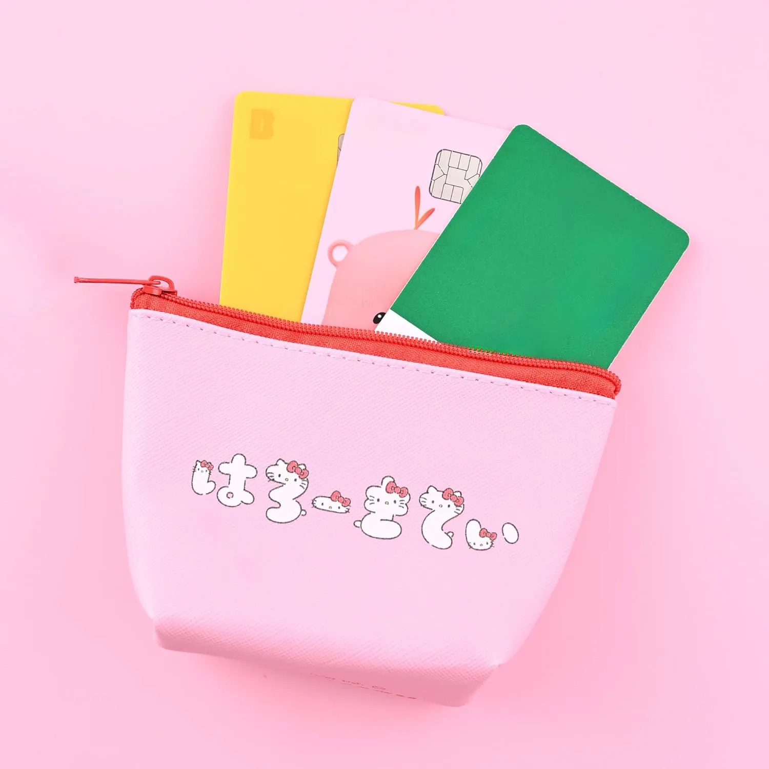 San-rio Characters Mini Makeup Bag 2 Pack - Small Pouches for Purse, Mini Cosmetic Bag, Zippered Design, Mini Pouch for Purse, Ideal for Coins, Jewelry, Accessories (Kitty)