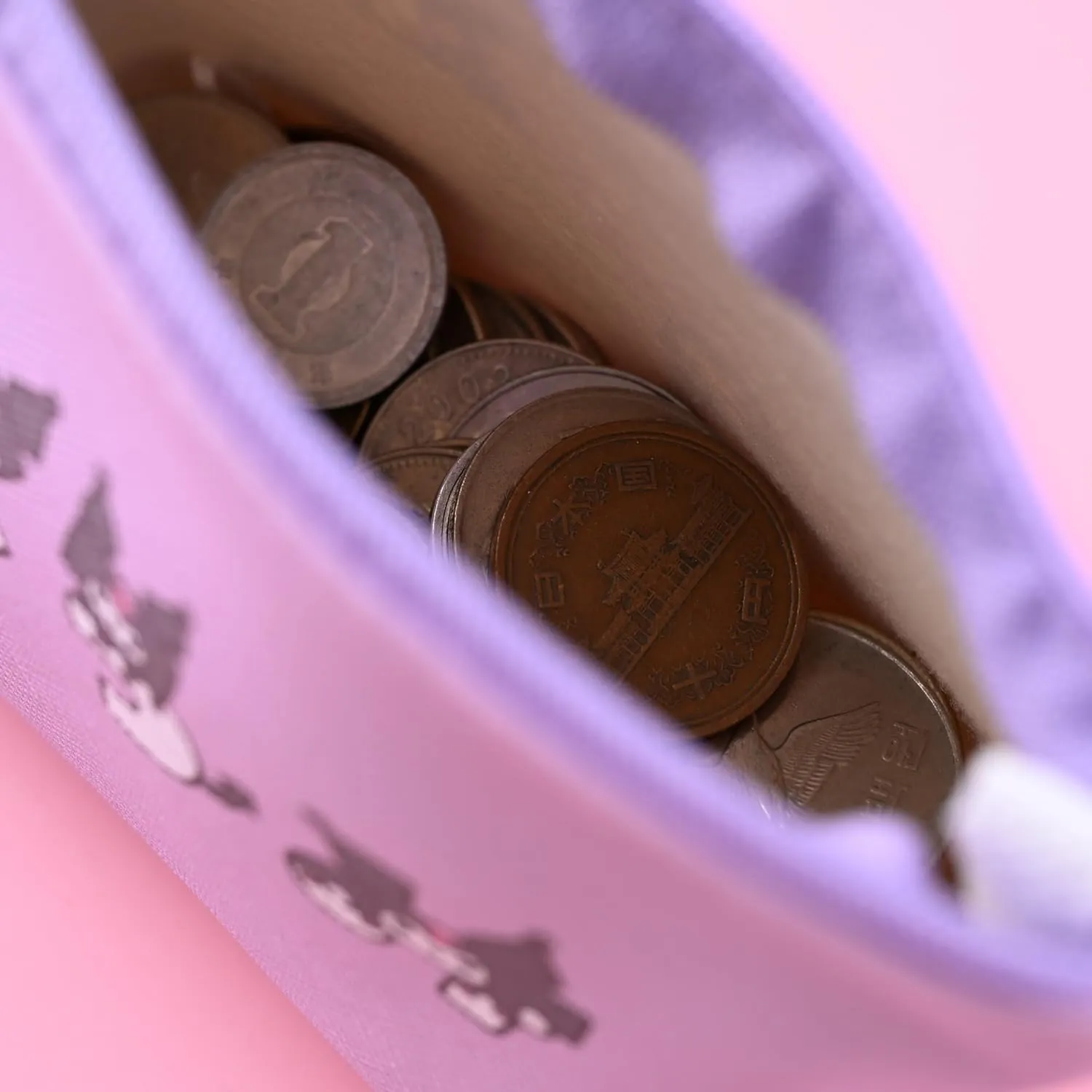 San-rio Characters Mini Makeup Bag 2 Pack - Small Pouches for Purse, Mini Cosmetic Bag, Zippered Design, Mini Pouch for Purse, Ideal for Coins, Jewelry, Accessories (Kuormi-Bunny)