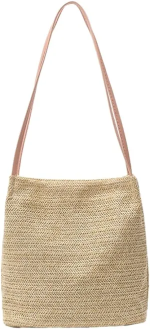 Shoulder Bag for Women Straw Bag Tote Buckets Totes Beach for Vacation