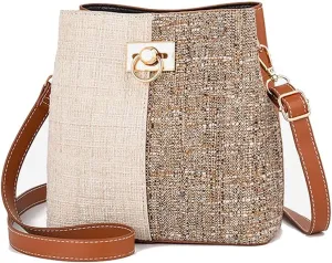 Shoulder bag Leather Women Panelled Bucket Bag Shoulder Bag Crossbody Bag