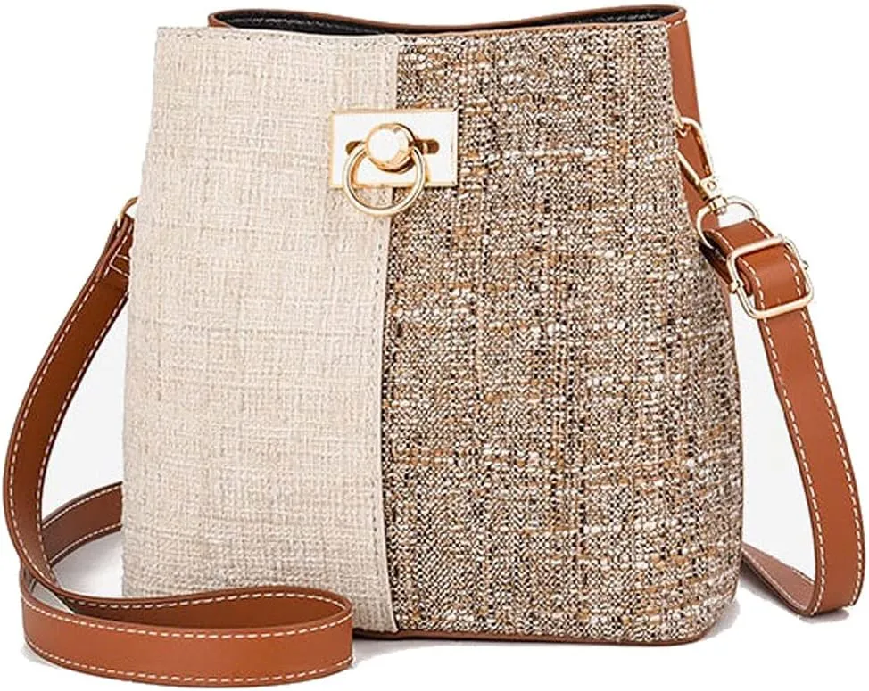 Shoulder bag Leather Women Panelled Bucket Bag Shoulder Bag Crossbody Bag