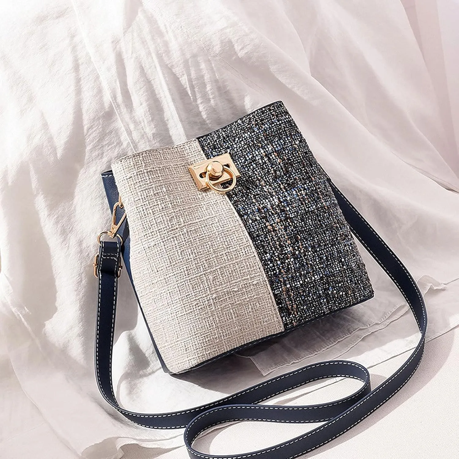 Shoulder bag Leather Women Panelled Bucket Bag Shoulder Bag Crossbody Bag
