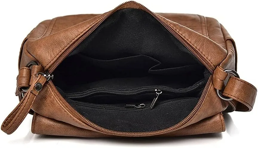 Shoulder Bags Women Leather Bags Ladies Shoulder Bags Ladies Women Crossbody Messenger Bags for Female(Brown)