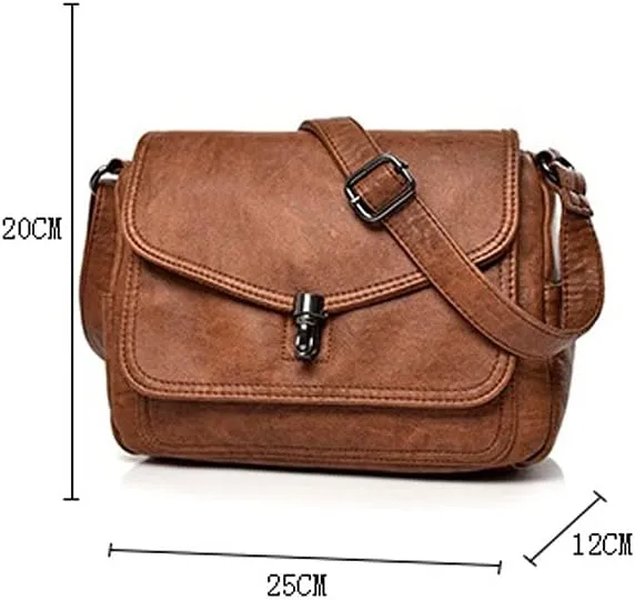 Shoulder Bags Women Leather Bags Ladies Shoulder Bags Ladies Women Crossbody Messenger Bags for Female(Brown)