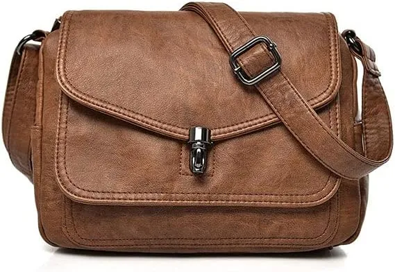 Shoulder Bags Women Leather Bags Ladies Shoulder Bags Ladies Women Crossbody Messenger Bags for Female(Brown)