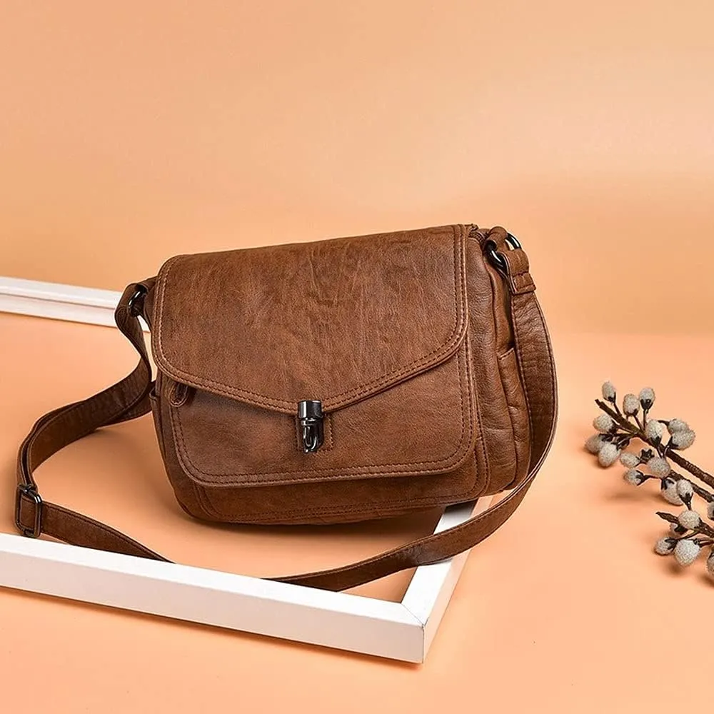 Shoulder Bags Women Leather Bags Ladies Shoulder Bags Ladies Women Crossbody Messenger Bags for Female(Brown)