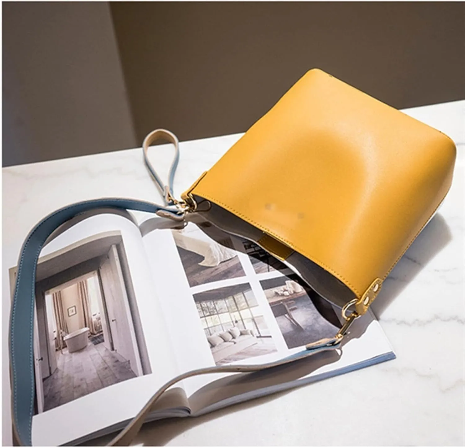 Shoulder Bags Women's Bags Summer Bucket Bags PU Leather Shoulder Bags Ladies Crossbody Messenger Bags Small Cute Wallets(1)