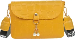 Shoulder Purses Leather Solid Color Pearl Decoration Hasp Phone Bag Shoulder Bag Messenger