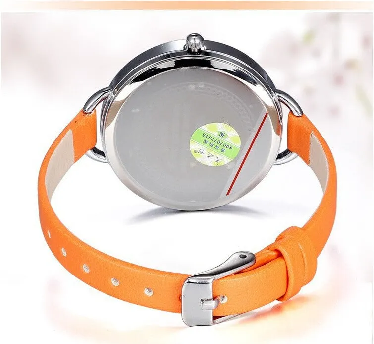 Skone Women Fashion Causal Watch Lady's Leather Analog Quartz Watch Water Resitant Watches Gift For Lover Wrist Watches
