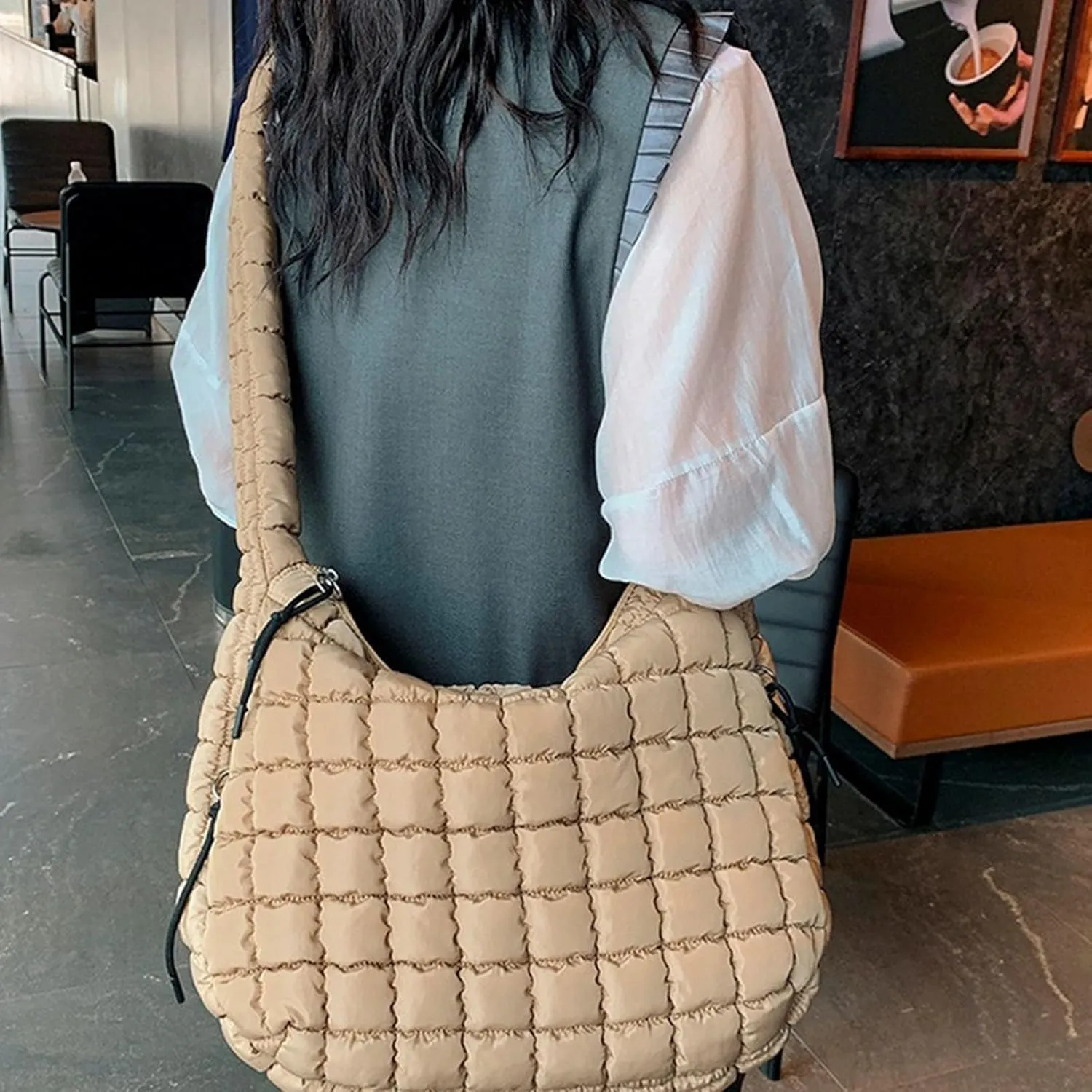Slouchy Tote Purses Pleated Clouds Bag Fashion Shoulder Tote Dumpling Bag Large Capacity Down Cotton Armpit Women's Bags
