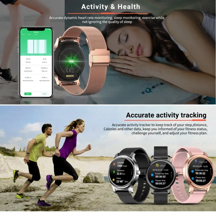 SMA-R2 1.3 inches IPS Screen Smart Watch IP65 Waterproof,Support Call /Message Reminder /Dual-mode Bluetooth 3.0   4.0/ Sleeping Monitoring /Sedentary Reminder(Black Silicone Strap)