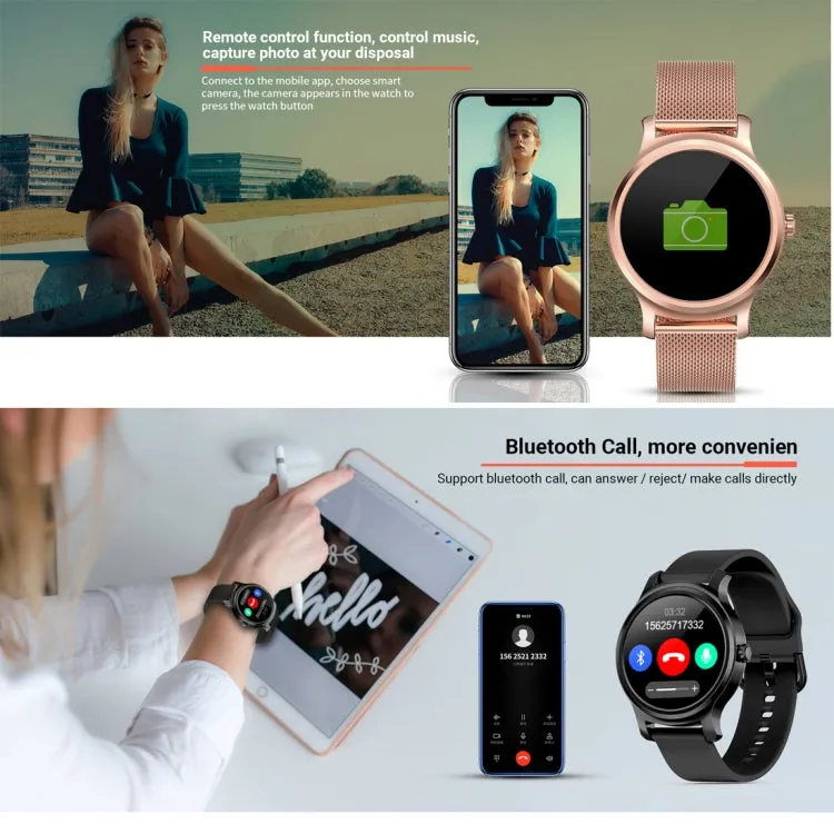SMA-R2 1.3 inches IPS Screen Smart Watch IP65 Waterproof,Support Call /Message Reminder /Dual-mode Bluetooth 3.0   4.0/ Sleeping Monitoring /Sedentary Reminder(Black Silicone Strap)