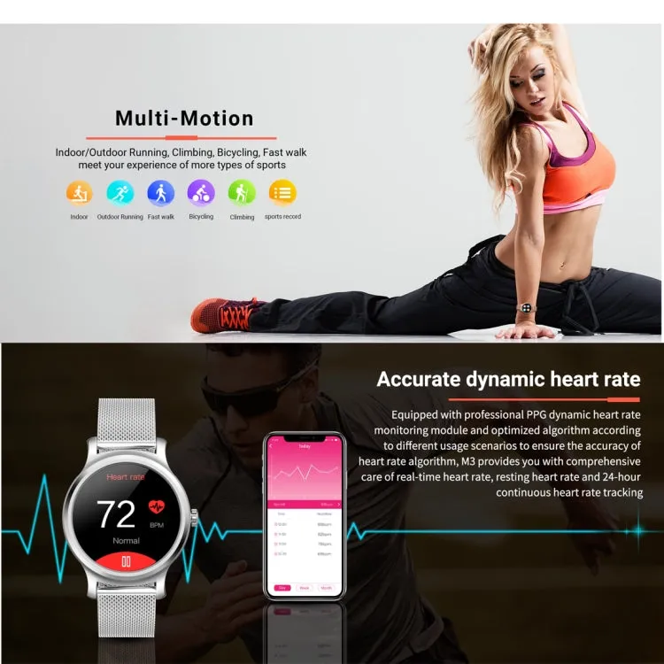 SMA-R2 1.3 inches IPS Screen Smart Watch IP65 Waterproof,Support Call /Message Reminder /Dual-mode Bluetooth 3.0   4.0/ Sleeping Monitoring /Sedentary Reminder(Black Silicone Strap)