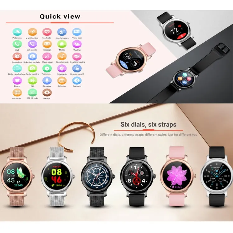 SMA-R2 1.3 inches IPS Screen Smart Watch IP65 Waterproof,Support Call /Message Reminder /Dual-mode Bluetooth 3.0   4.0/ Sleeping Monitoring /Sedentary Reminder(Black Silicone Strap)