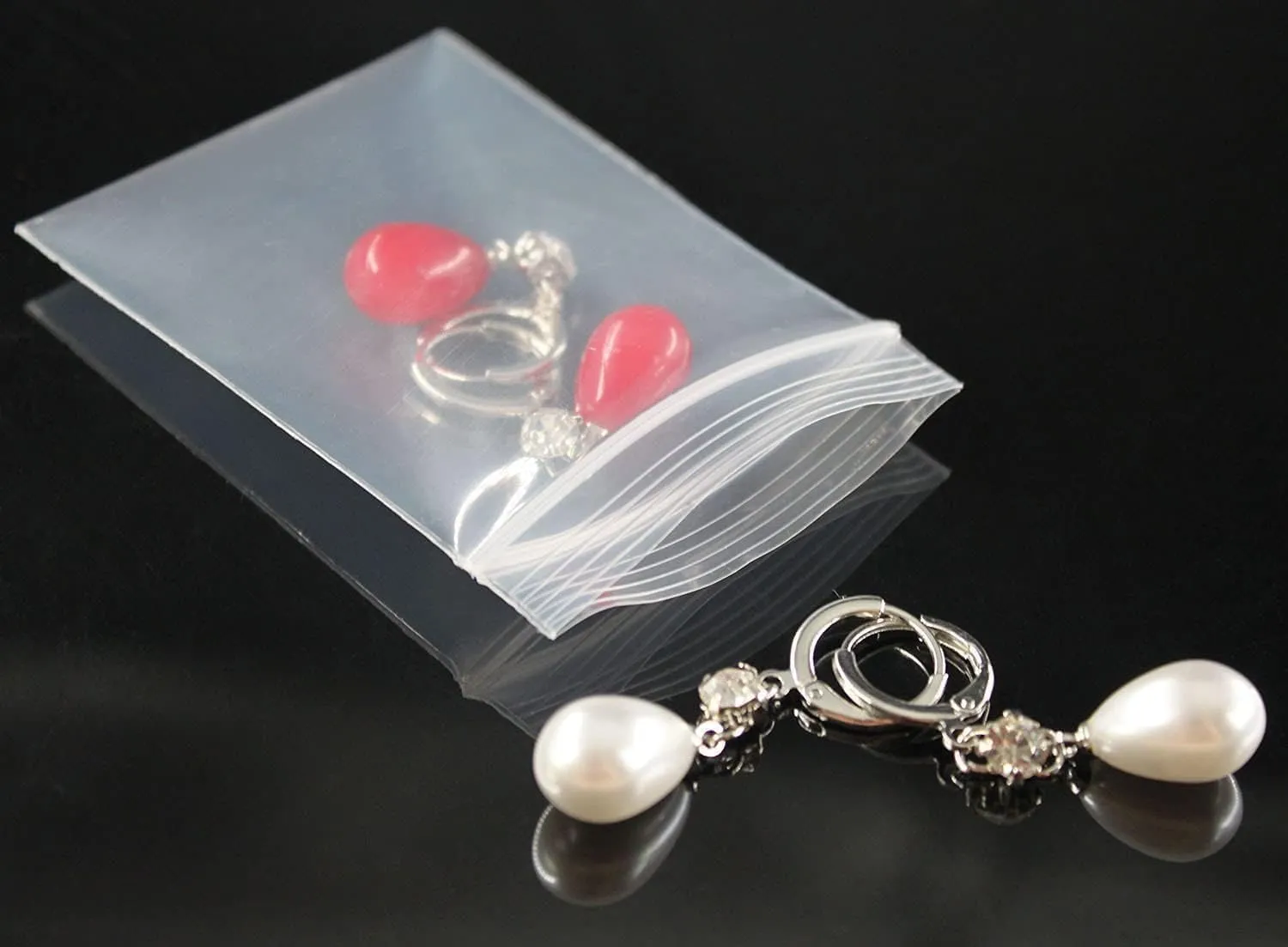 Small Mini Plastic Bags for Jewelry, Pill, Snack, Coin, Earring, Small Business, Thick, Transparent, 8mil(two sides together), 2"2.4", 1000PCS