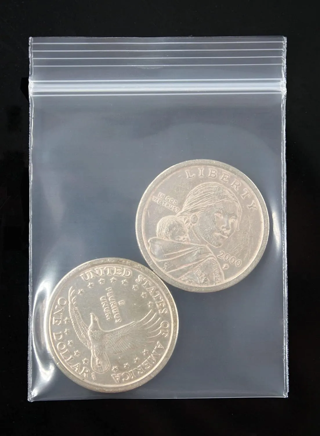 Small Mini Plastic Bags for Jewelry, Pill, Snack, Coin, Earring, Small Business, Thick, Transparent, 8mil(two sides together), 2"2.4", 1000PCS