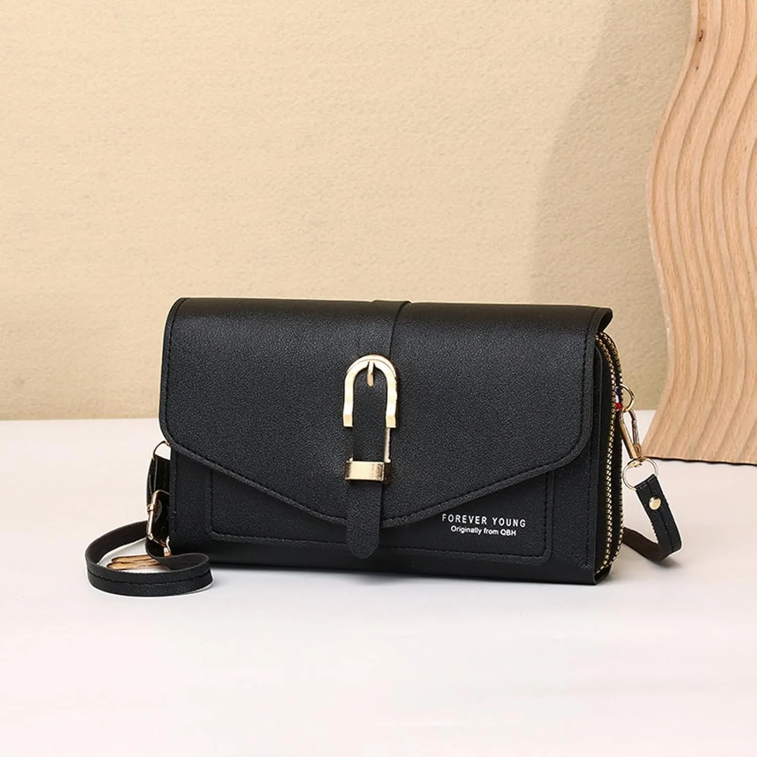 Small Shoulder Bag Fashion Classic Women's Mobile Phone Bag Button Hood One Shoulder Double Layer Wallet