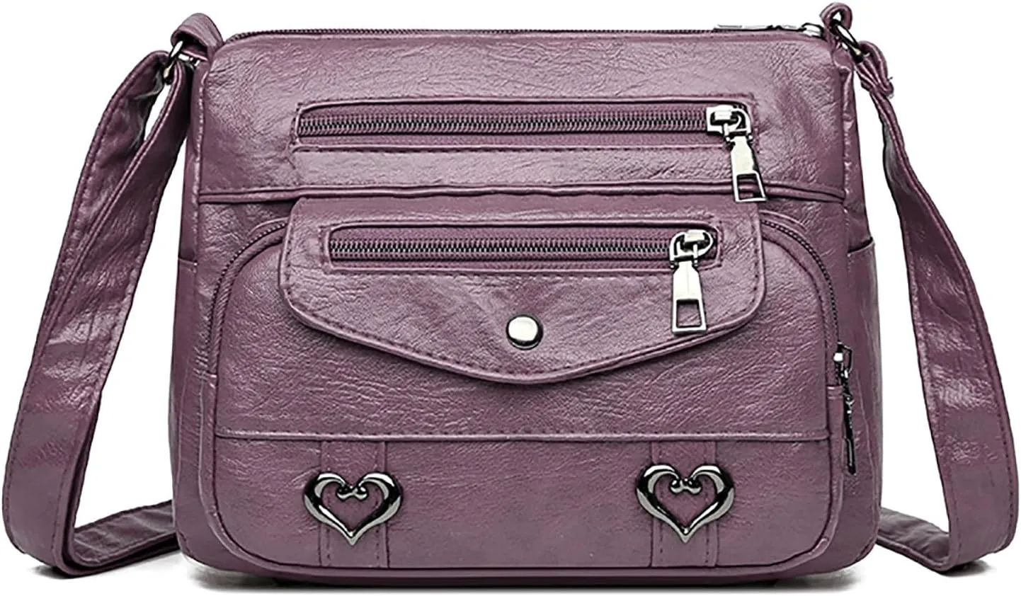 Small Top Handle Purse Solid Vintage PU Leather Shoulder Bag Versatile Women Pockets Purse With And Zipper