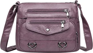 Small Top Handle Purse Solid Vintage PU Leather Shoulder Bag Versatile Women Pockets Purse With And Zipper