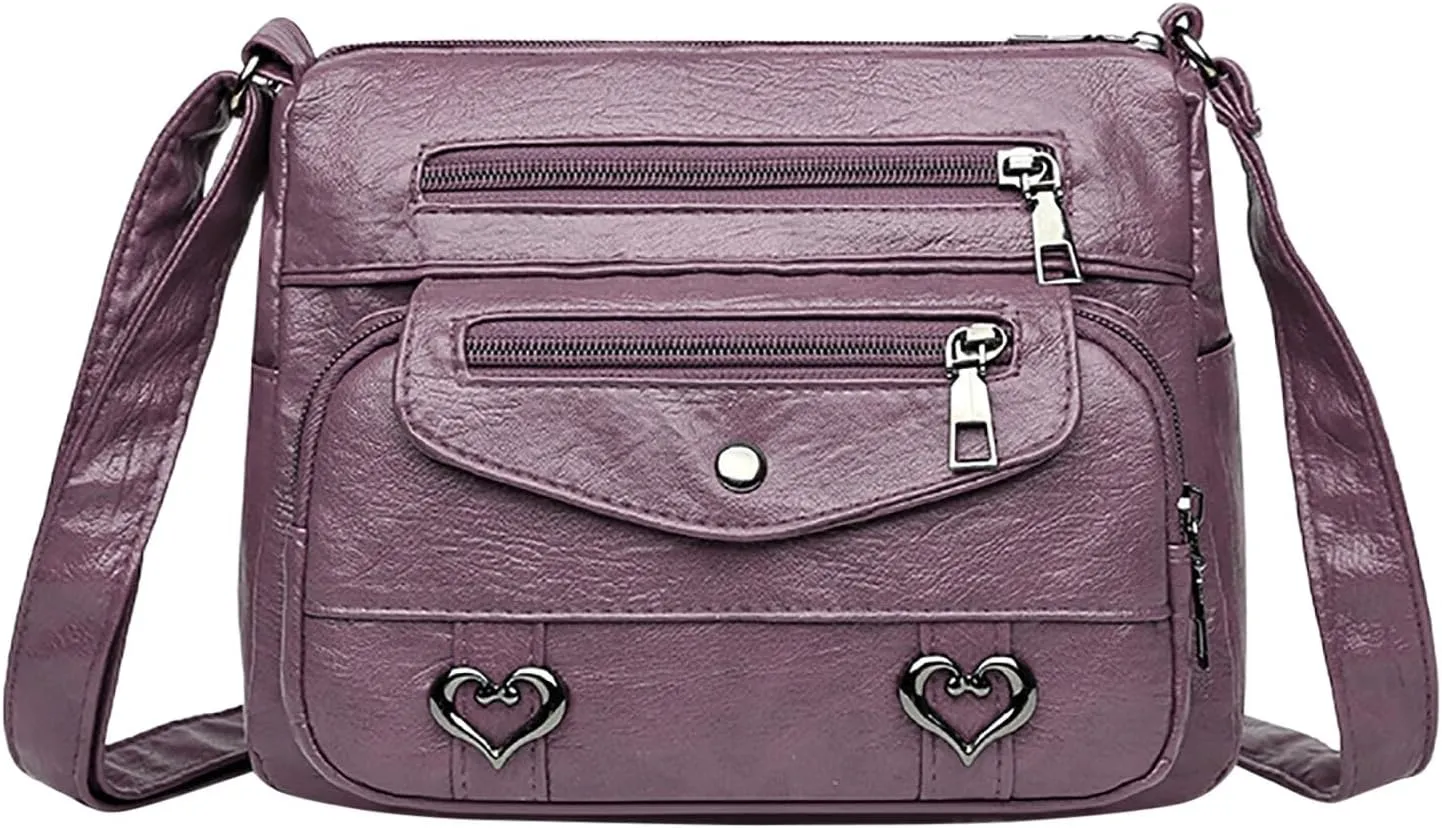 Small Top Handle Purse Solid Vintage PU Leather Shoulder Bag Versatile Women Pockets Purse With And Zipper