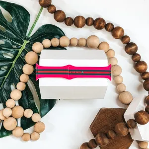 Smart Watch Band in Hot Pink, Green and Red